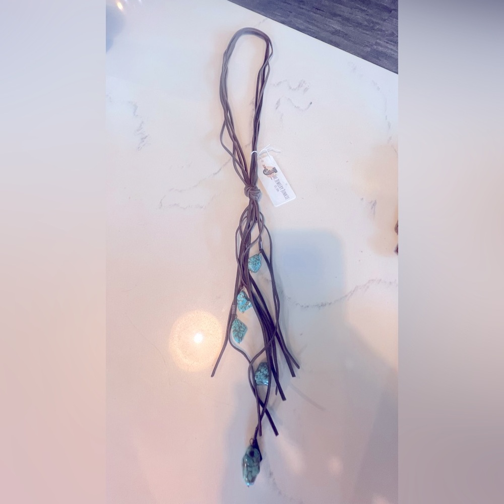 Festival ready, The Jewelry Junkie, long turquoise and leather necklace